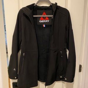 Black Gerry raincoat with fur lined interior